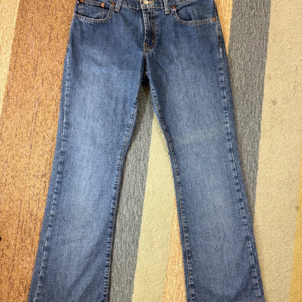 Old Navy Boys Loose Didley Bootcut Jeans Size 14 Dark Wash 100% Cotton